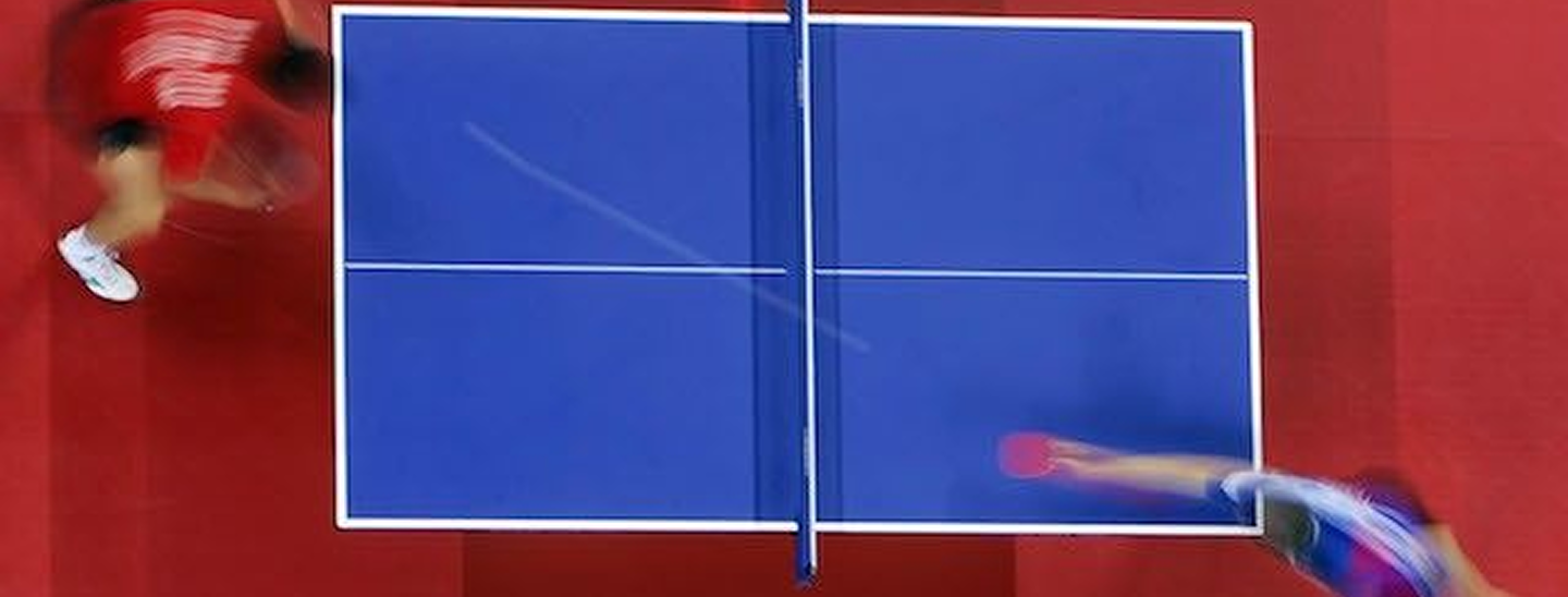 Table tennis table top view